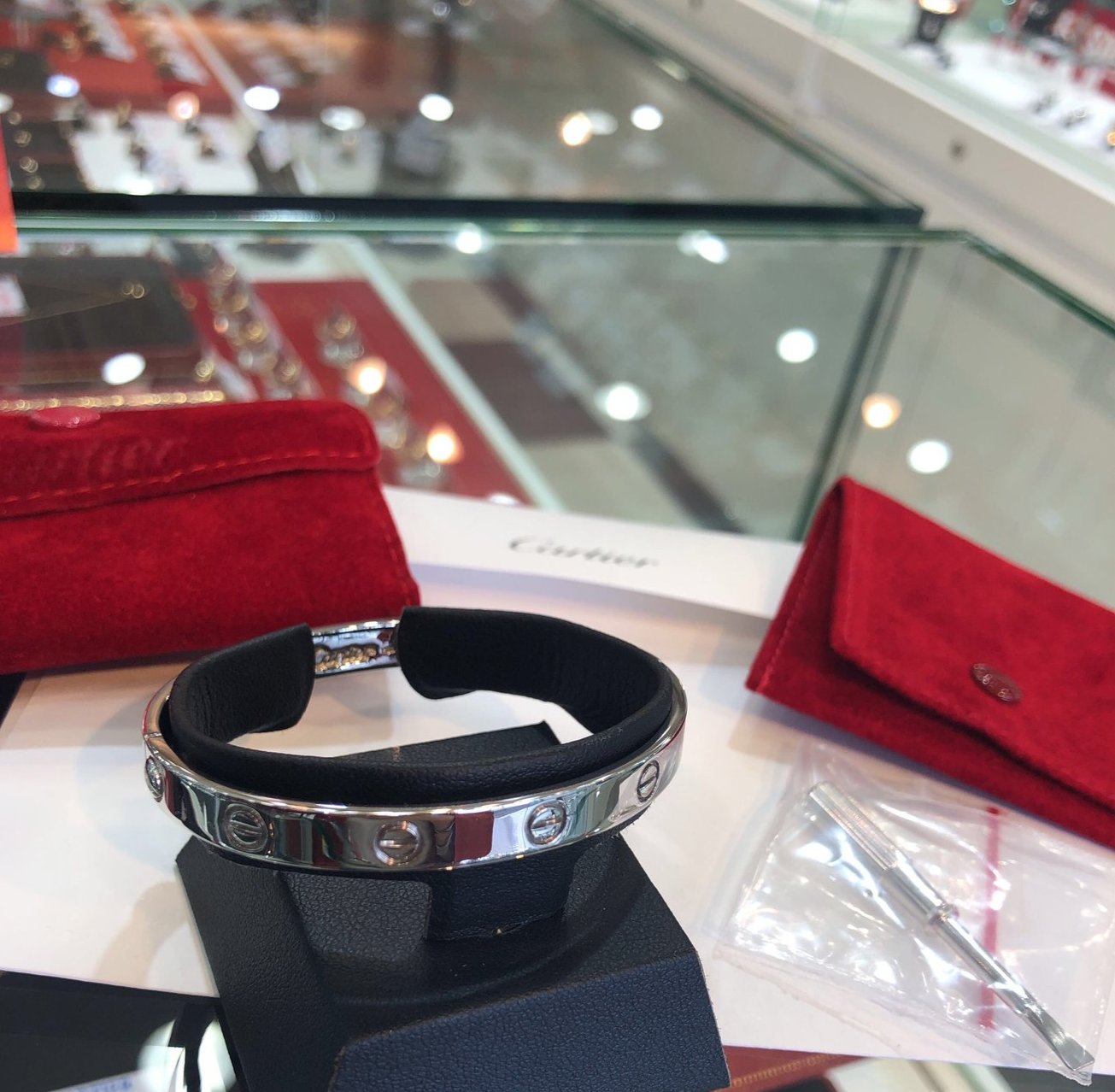 Cartier 18KT White Gold Love Bracelet Bangle #17