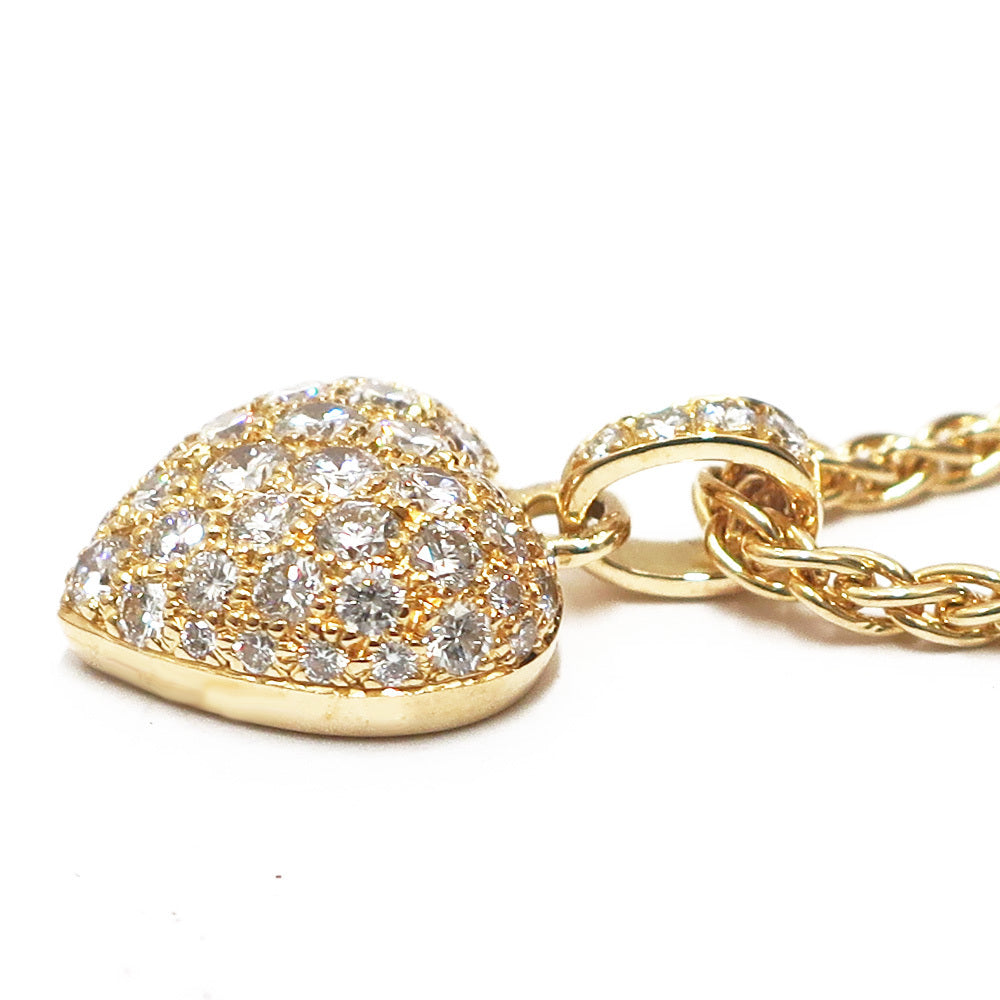 Cartier Diamond Puffy Heart 18Kt Yellow Gold Necklace