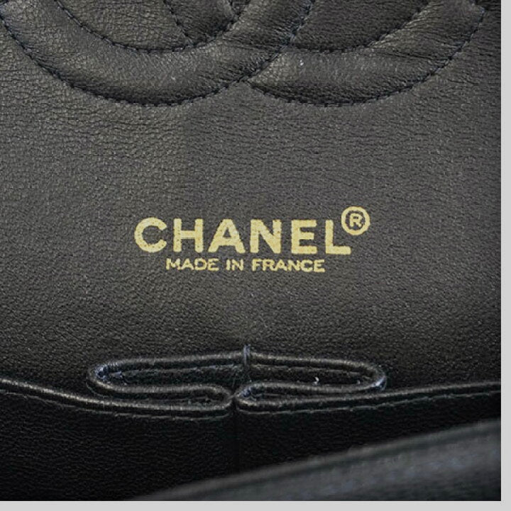 CHANEL Caviar Leather 23cm Small Double Flap Gold Hardware Shoulder Handbag