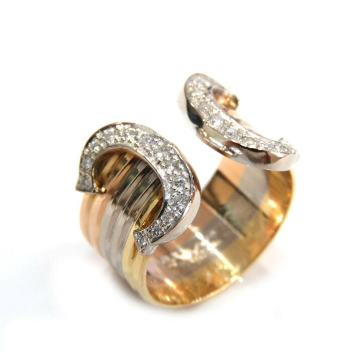 Cartier 2C Diamond Wide Trinity 18Kt Gold Ring