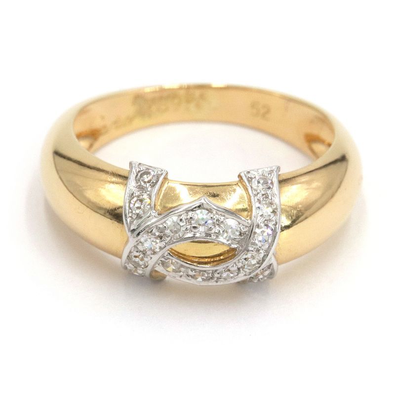 Vintage RARE Cartier 2C de Cartier Logo 18KT Ring Sz 6