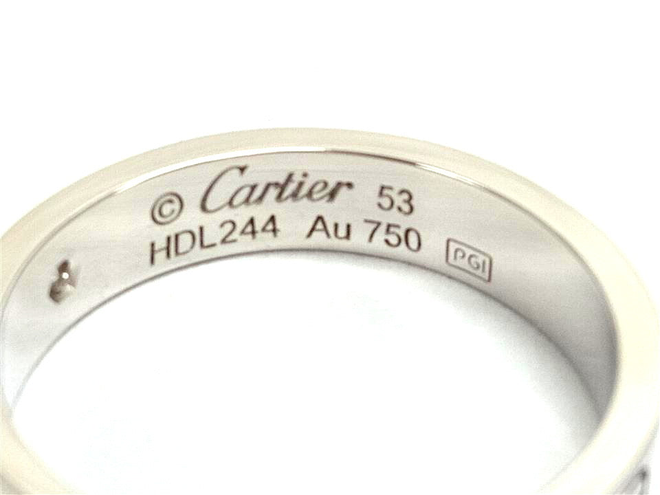 Cartier 1P Diamond Mini Wedding Love Ring 18KT White Gold #53