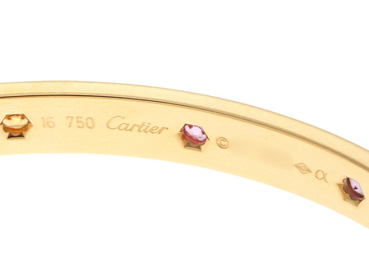 Cartier Sapphire, Multi-Gemstone 18KT Yellow Gold Love Bracelet