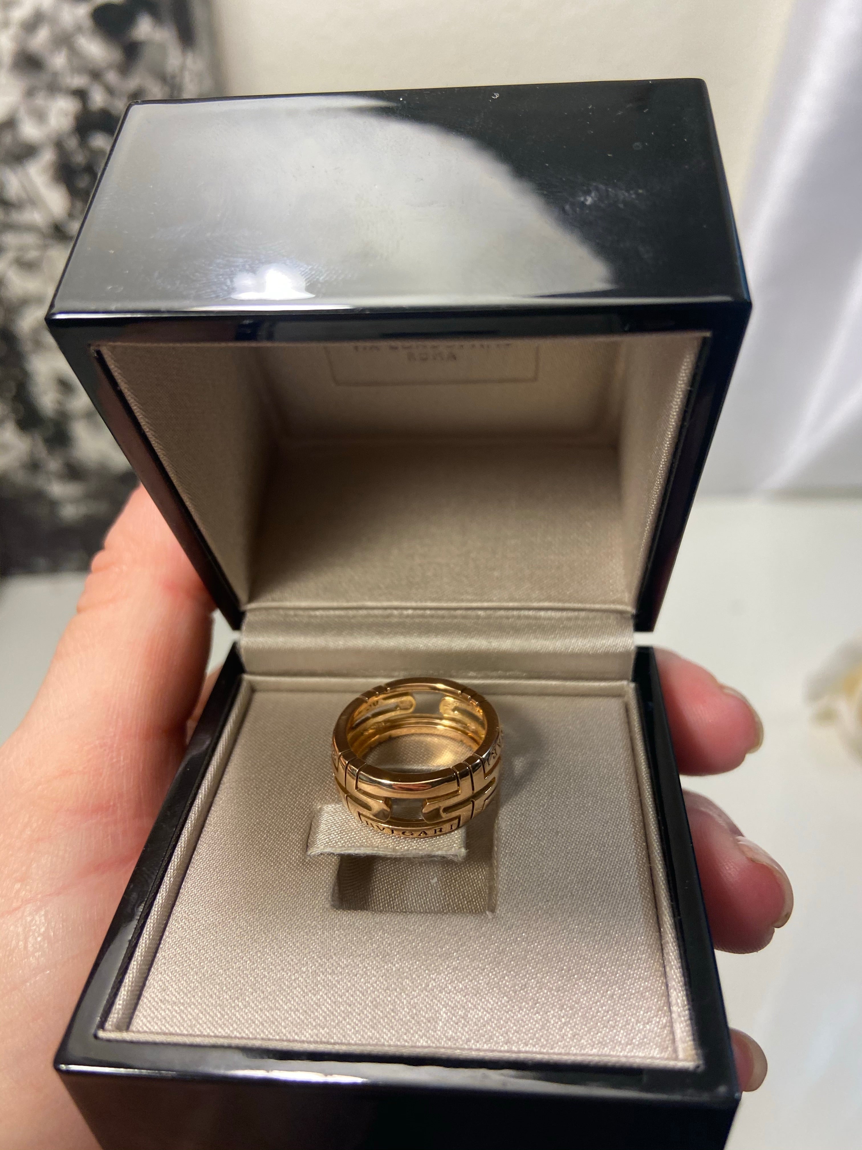 Bvlgari 18KT Rose Gold Parentesi Ring Size #50/ US 5