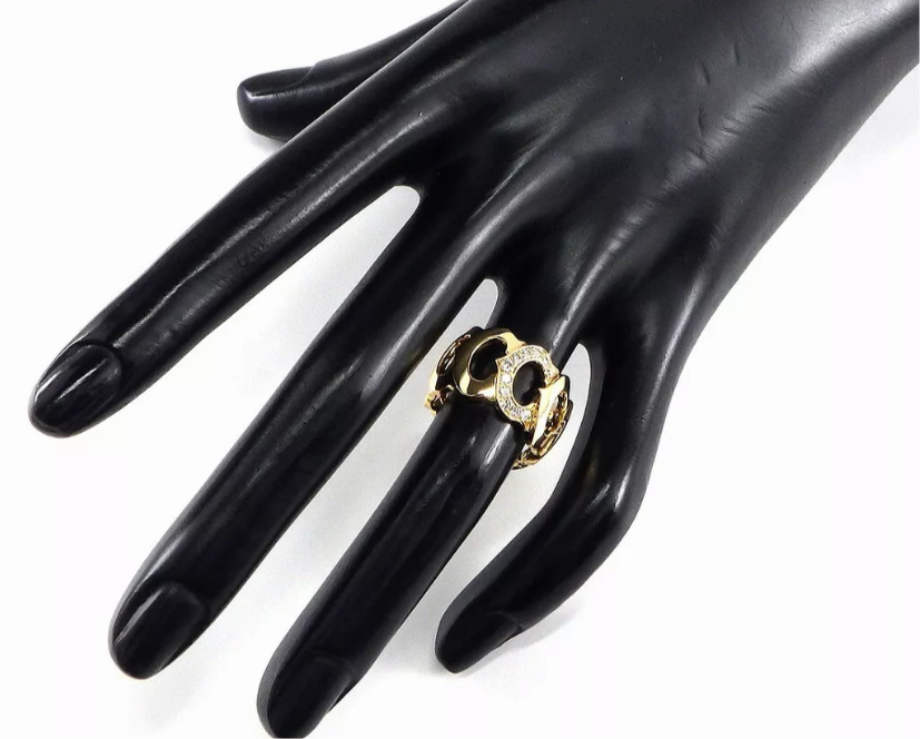 Cartier C de Diamond 18KT Yellow Gold Ring #49/ 4.75