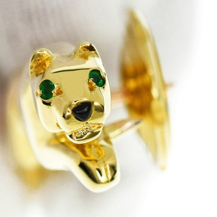 Cartier Panthere Emerald Onyx 18KT Yellow Gold Brooch/ Pin