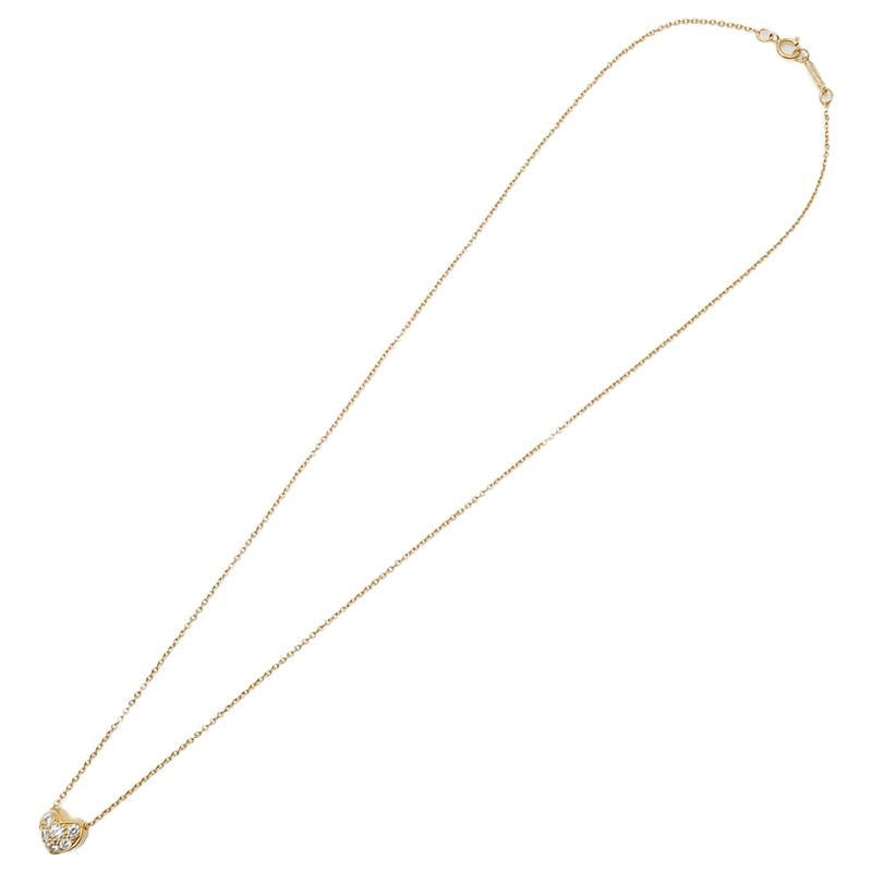 Auth Tiffany & Co. 6P Diamond Pave 18KT Gold Necklace