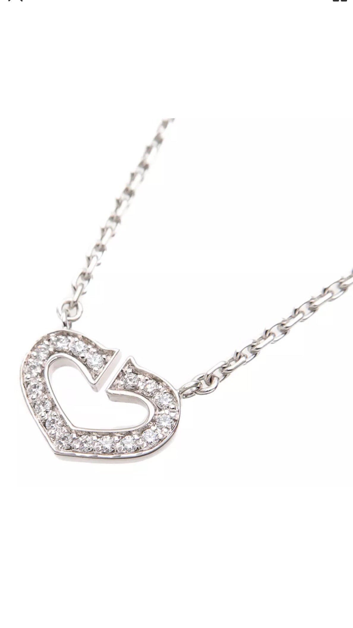 Cartier C Heart 18KT Gold & Diamond Necklace