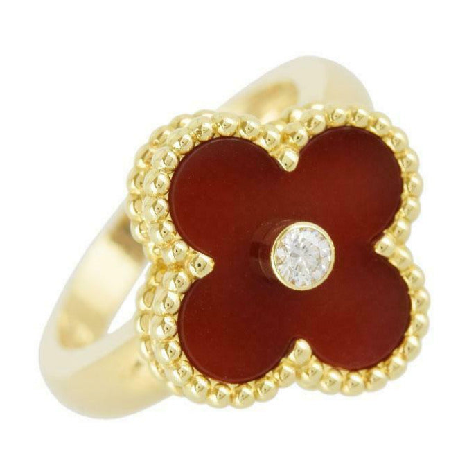 Van Cleef & Arpels Diamond Vintage Alhambra 18KT Gold Size 50 Ring