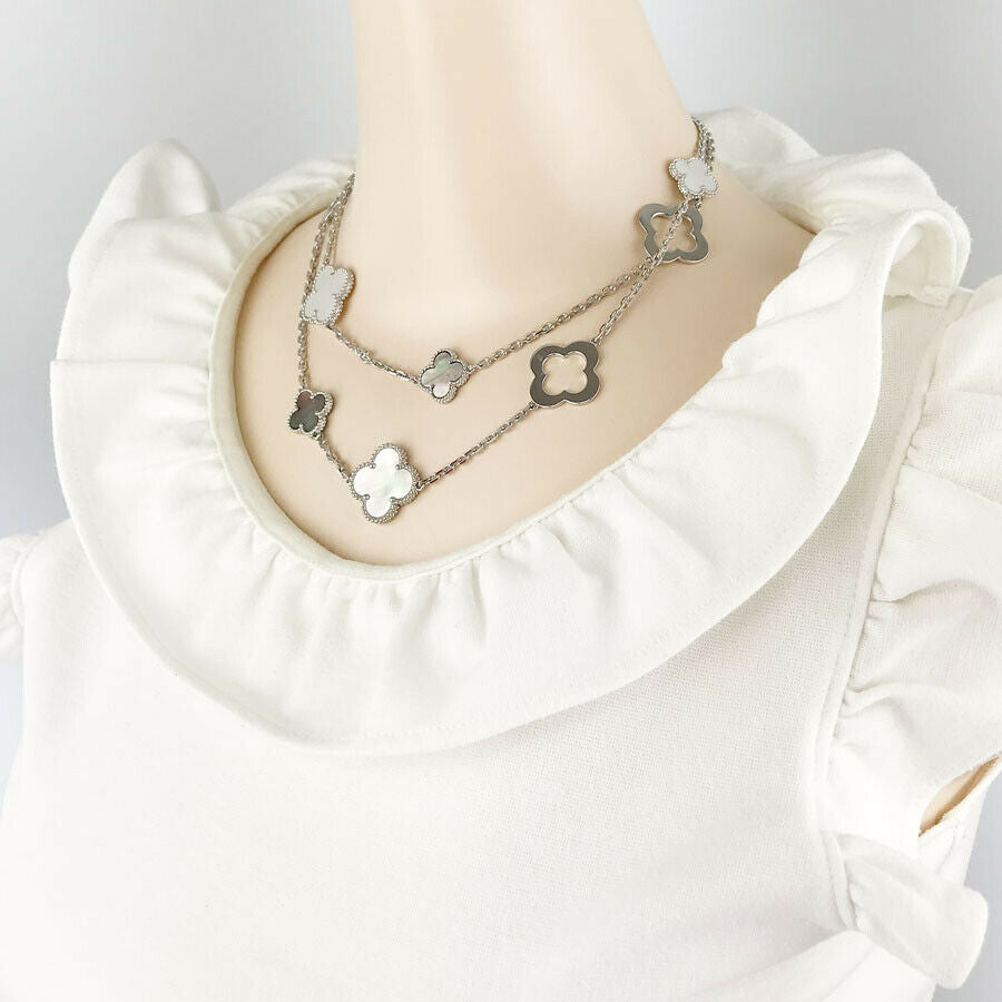 Van Cleef & Arpels Mother of Pearl 16 Motif Magic Alhambra 18KT Gold Necklace