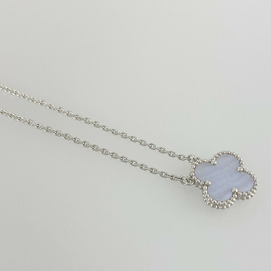 Van Cleef &amp; Arpels Vintage alhambra K18WG (750) Chalcedony  Necklace