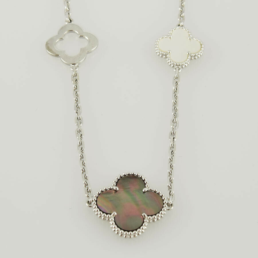 Van Cleef & Arpels Mother of Pearl 16 Motif Magic Alhambra 18KT Gold Necklace