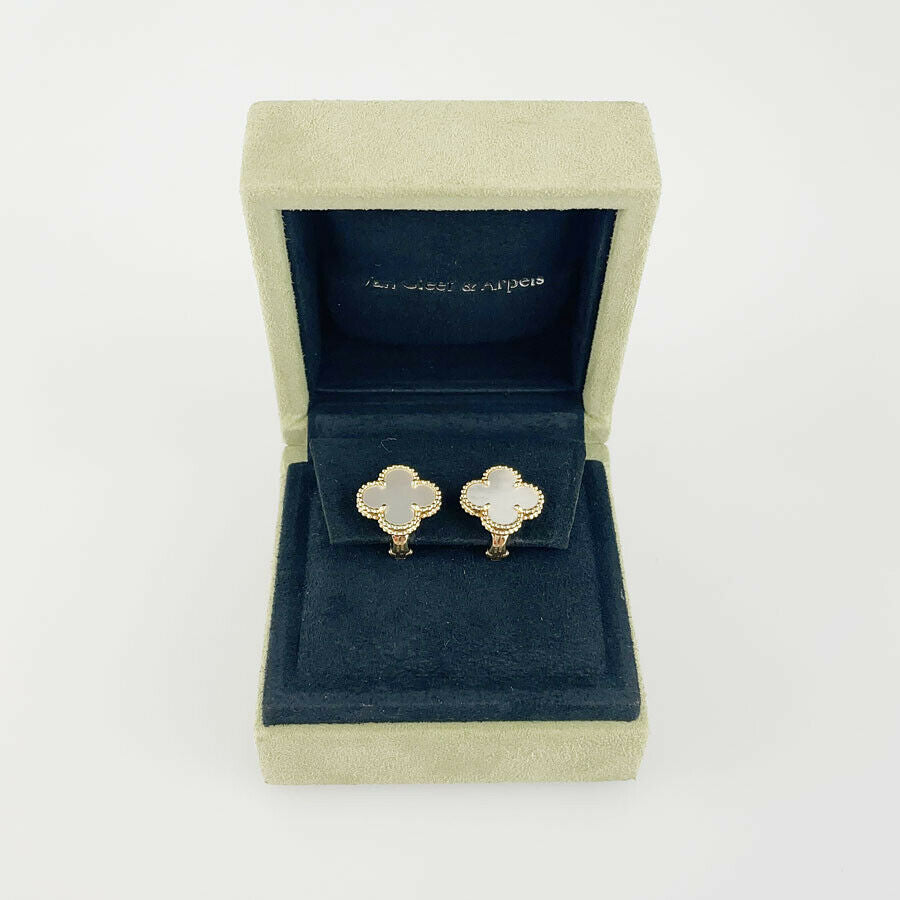 Van Cleef &amp; Arpels Vintage alhambra 18K Yellow Gold750 Shell earring