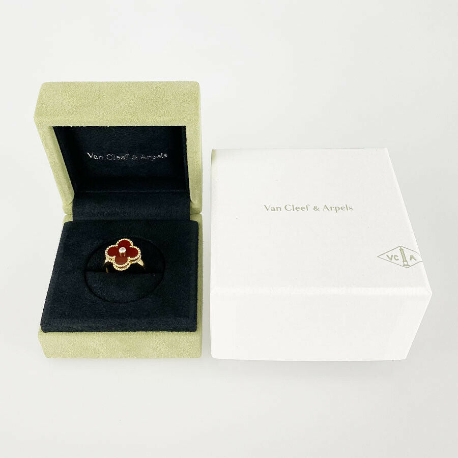 Van Cleef & Arpels Diamond Vintage Alhambra 18KT Gold Size 50 Ring