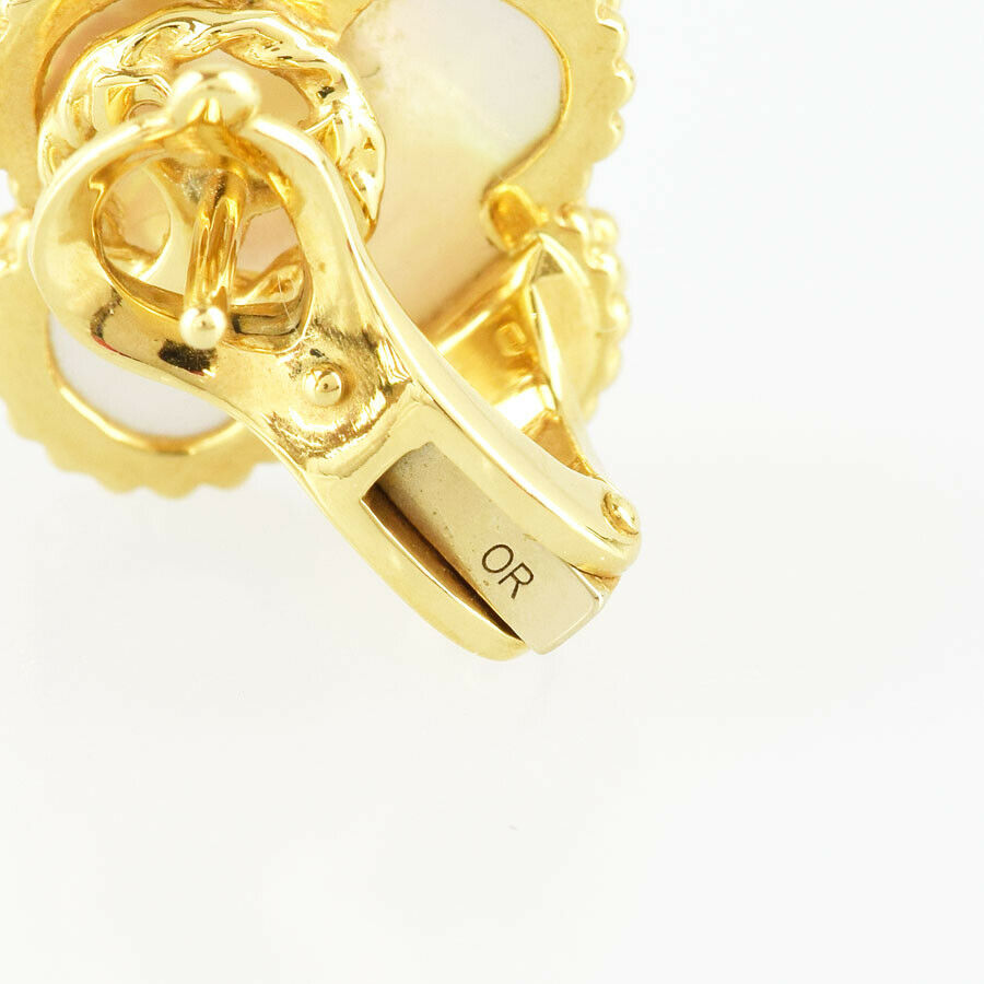 Van Cleef &amp; Arpels Vintage alhambra 18K Yellow Gold750 Shell earring