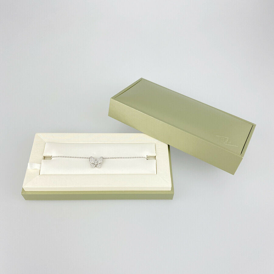 Van Cleef & Arpels Diamond Two Butterfly 18KT White Gold Papillon Necklace