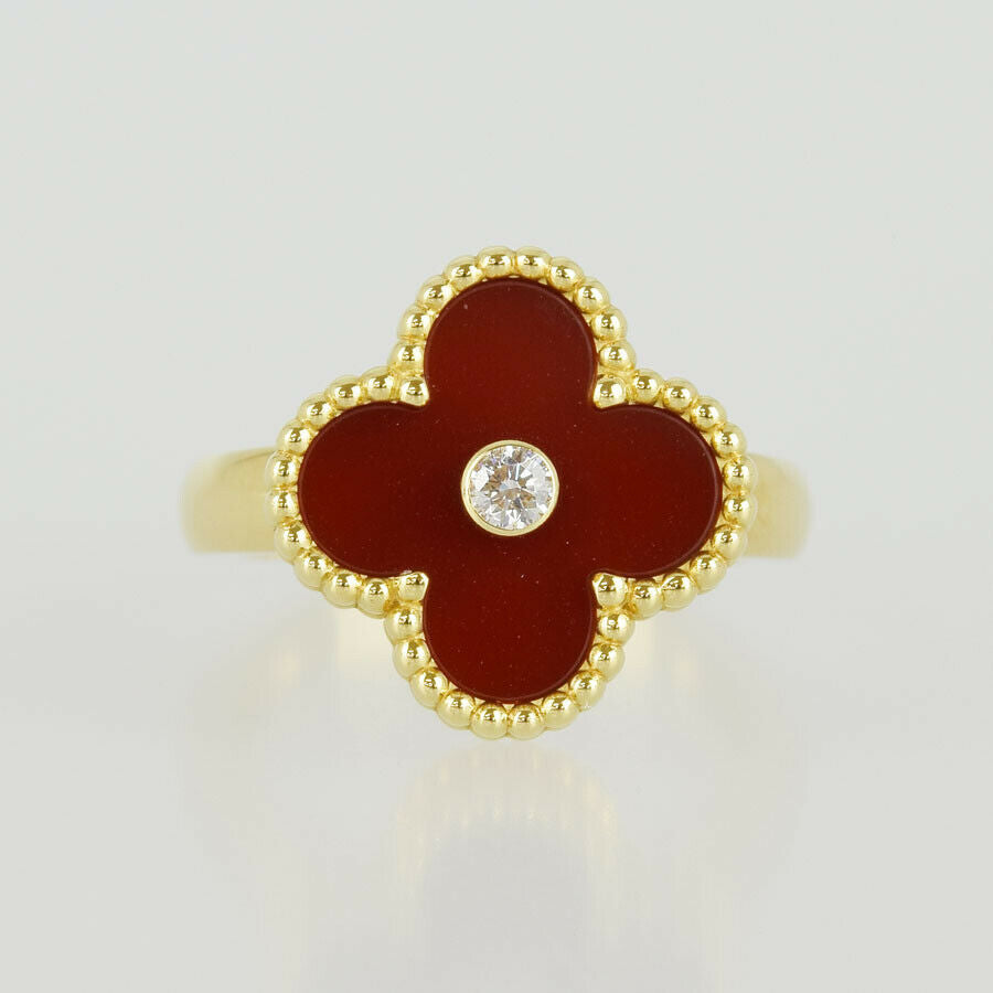 Van Cleef & Arpels Diamond Vintage Alhambra 18KT Gold Size 50 Ring